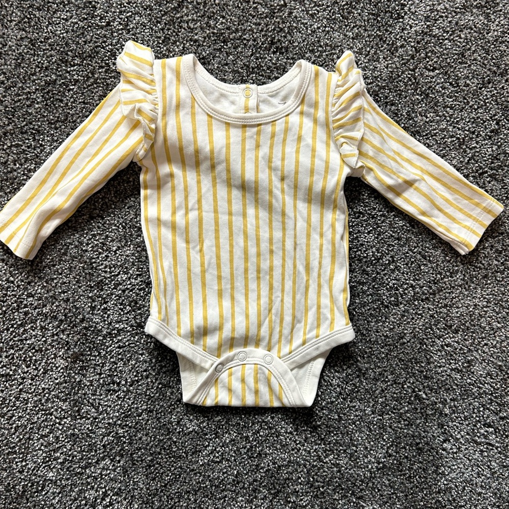 Pehr Yellow Striped Baby One Piece